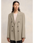  Ami Mens Double Breasted Blazer Jacket Light Taupe