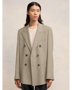  Ami Mens Double Breasted Blazer Jacket Light Taupe