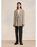  Ami Mens Double Breasted Blazer Jacket Light Taupe