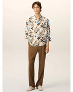  Ami Unisex Flower Print Shirt Sky Blue/Ivory