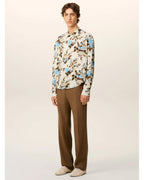  Ami Unisex Flower Print Shirt Sky Blue/Ivory