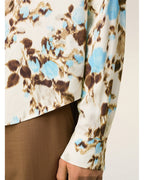  Ami Unisex Flower Print Shirt Sky Blue/Ivory
