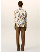  Ami Unisex Flower Print Shirt Sky Blue/Ivory