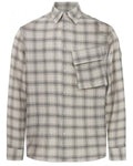  Belstaff Mens Linen Scale Check Shirt Black/Stone Beige