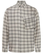 Belstaff Mens Linen Scale Check Shirt Black/Stone Beige