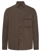  Belstaff Mens Linen Scale Shirt Army Olive Green
