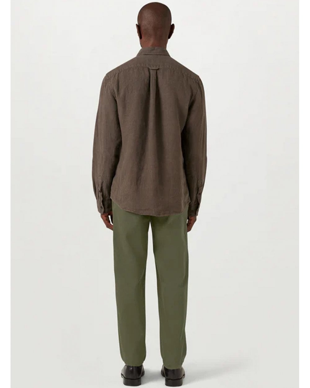  Belstaff Mens Linen Scale Shirt Army Olive Green