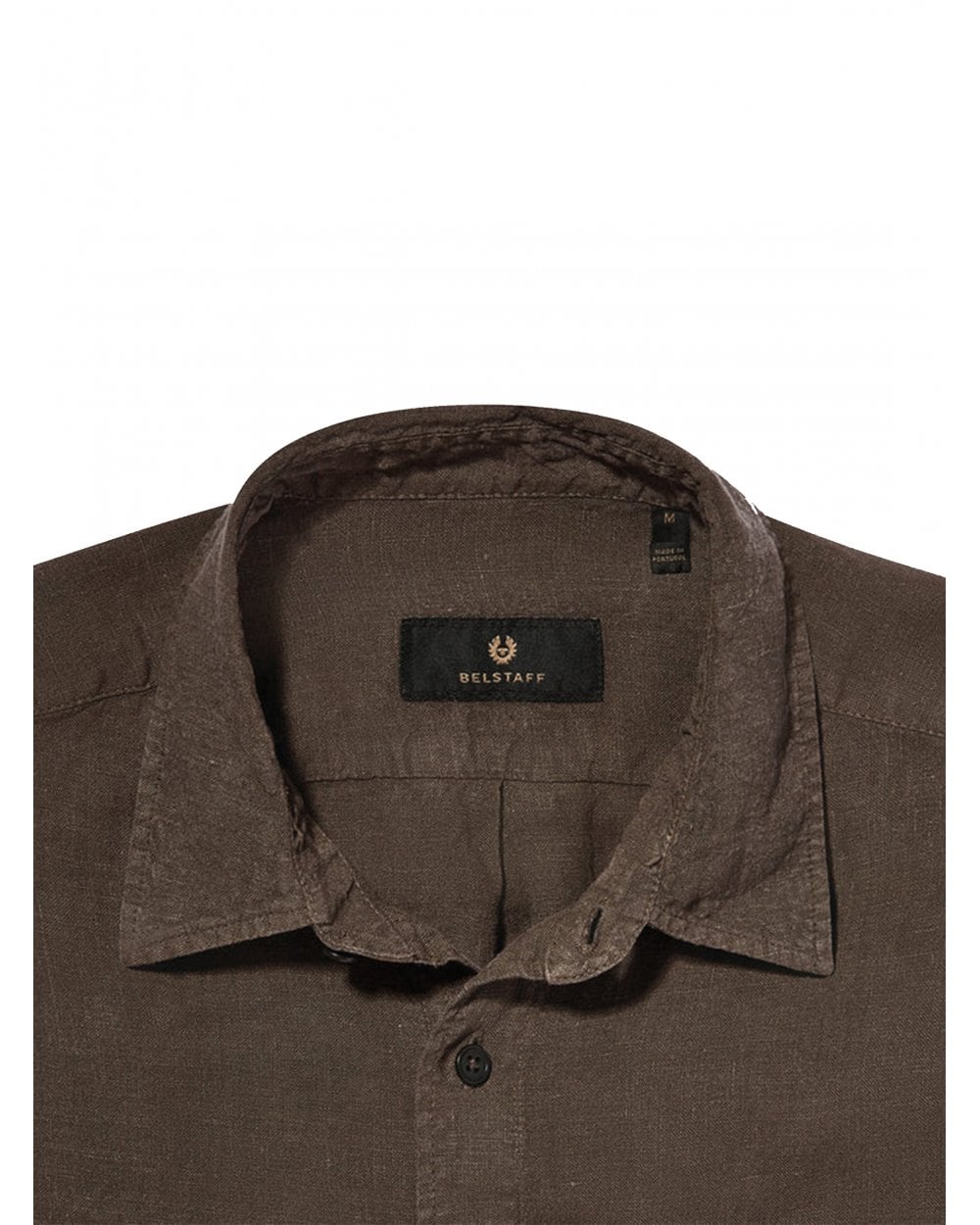  Belstaff Mens Linen Scale Shirt Army Olive Green