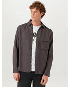  Belstaff Mens Linen Scale Shirt Washed Black
