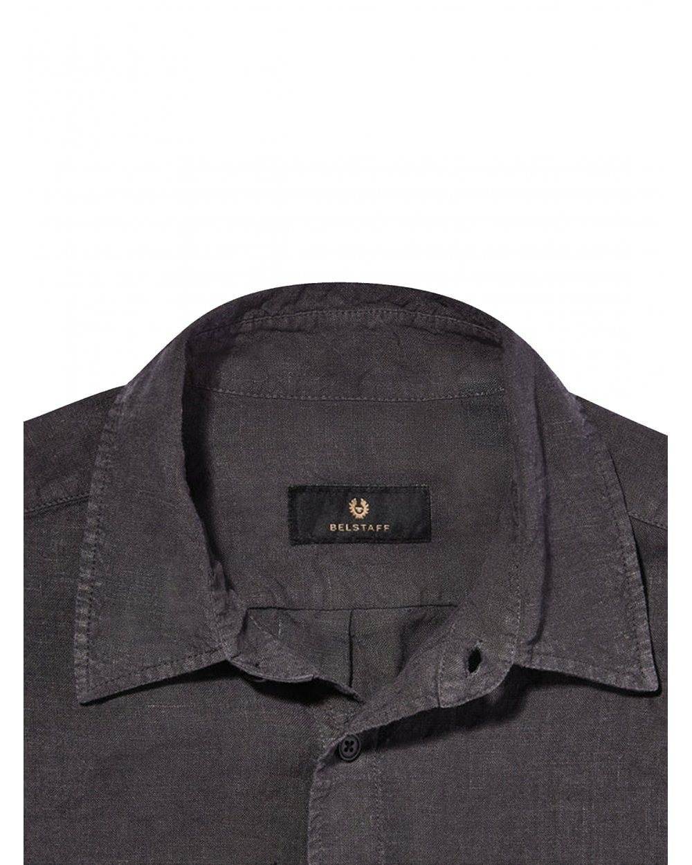  Belstaff Mens Linen Scale Shirt Washed Black