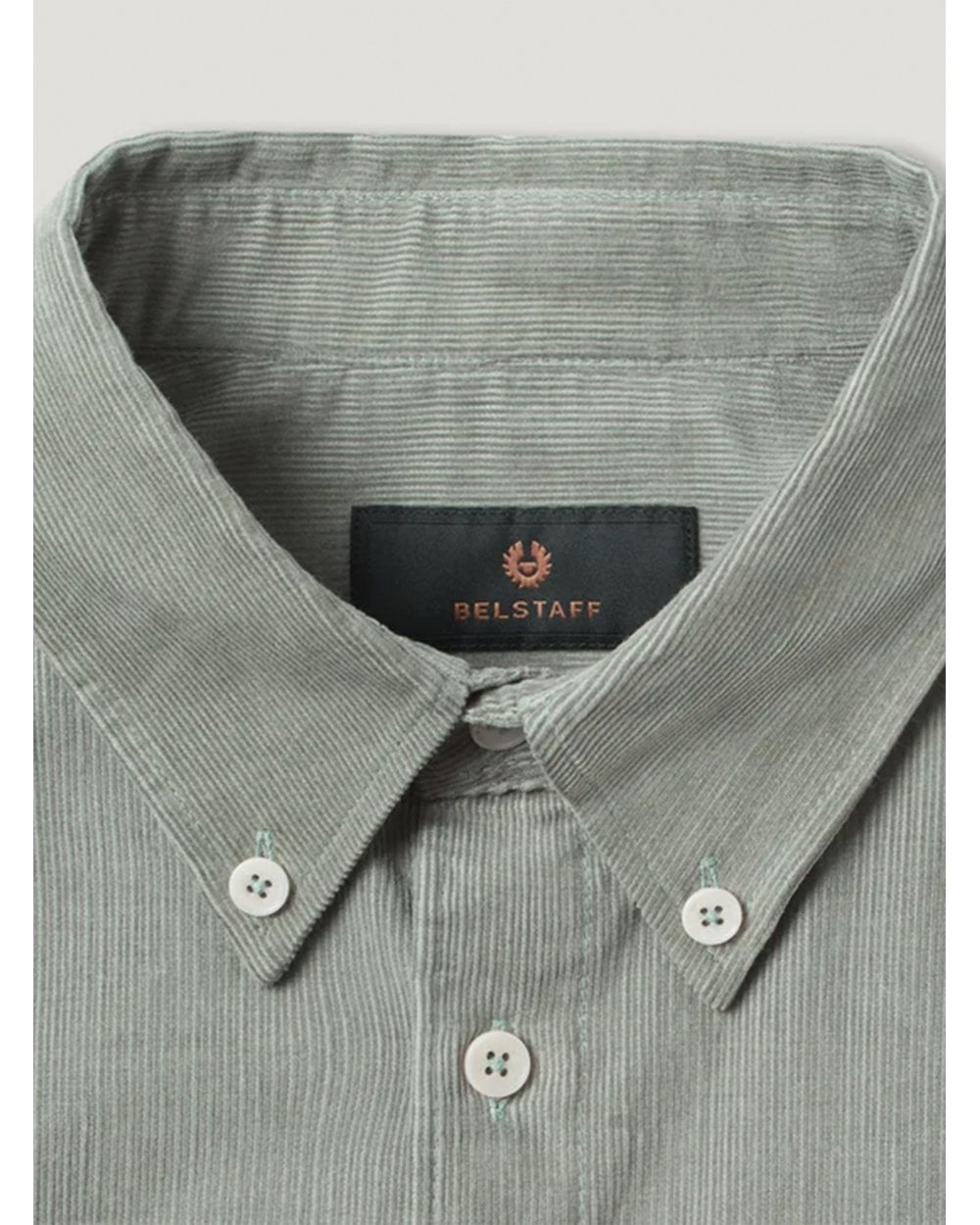  Belstaff Mens Street Cord Shirt Dark Sage Green