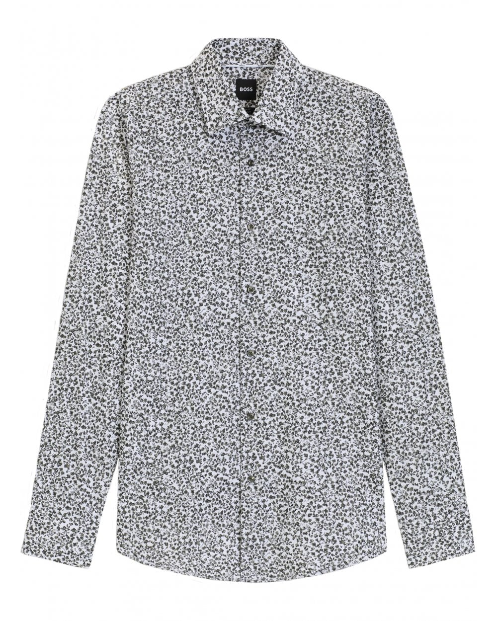  BOSS Mens H-Hank C3-214 Kent Floral Shirt Green