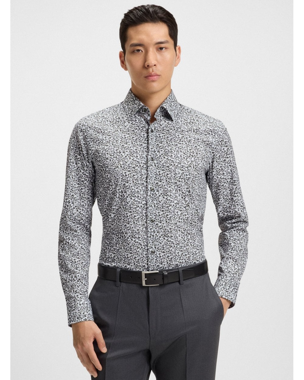  BOSS Mens H-Hank C3-214 Kent Floral Shirt Green