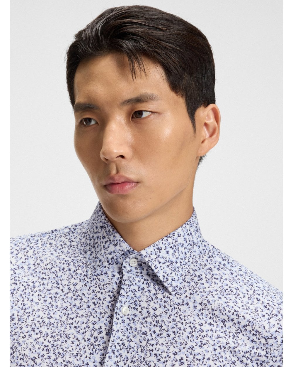  BOSS Mens H-Hank C3-214 Kent Floral Shirt Patterned Blue