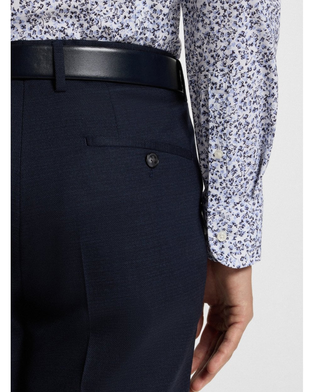  BOSS Mens H-Hank C3-214 Kent Floral Shirt Patterned Blue