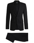  BOSS Mens H-Huge 2 Piece Slim Wool Suit Black