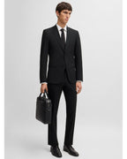  BOSS Mens H-Huge 2 Piece Slim Wool Suit Black