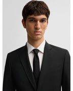  BOSS Mens H-Huge 2 Piece Slim Wool Suit Black
