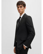  BOSS Mens H-Huge 2 Piece Slim Wool Suit Black