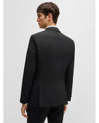  BOSS Mens H-Huge 2 Piece Slim Wool Suit Black
