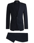 BOSS Mens H-Huge 2 Piece Slim Wool Suit Dark Blue