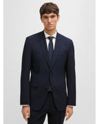  BOSS Mens H-Huge 2 Piece Slim Wool Suit Dark Blue
