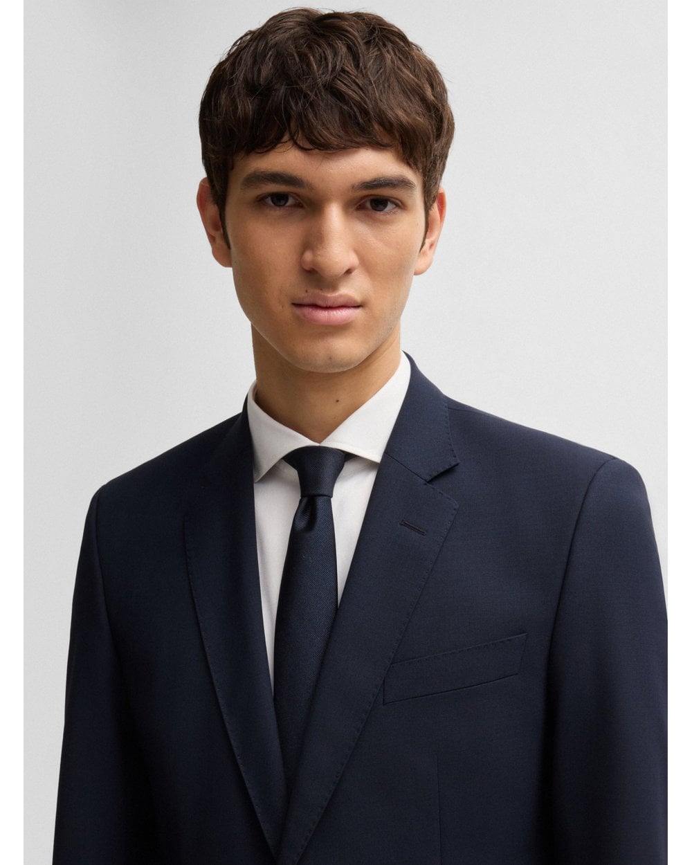  BOSS Mens H-Huge 2 Piece Slim Wool Suit Dark Blue