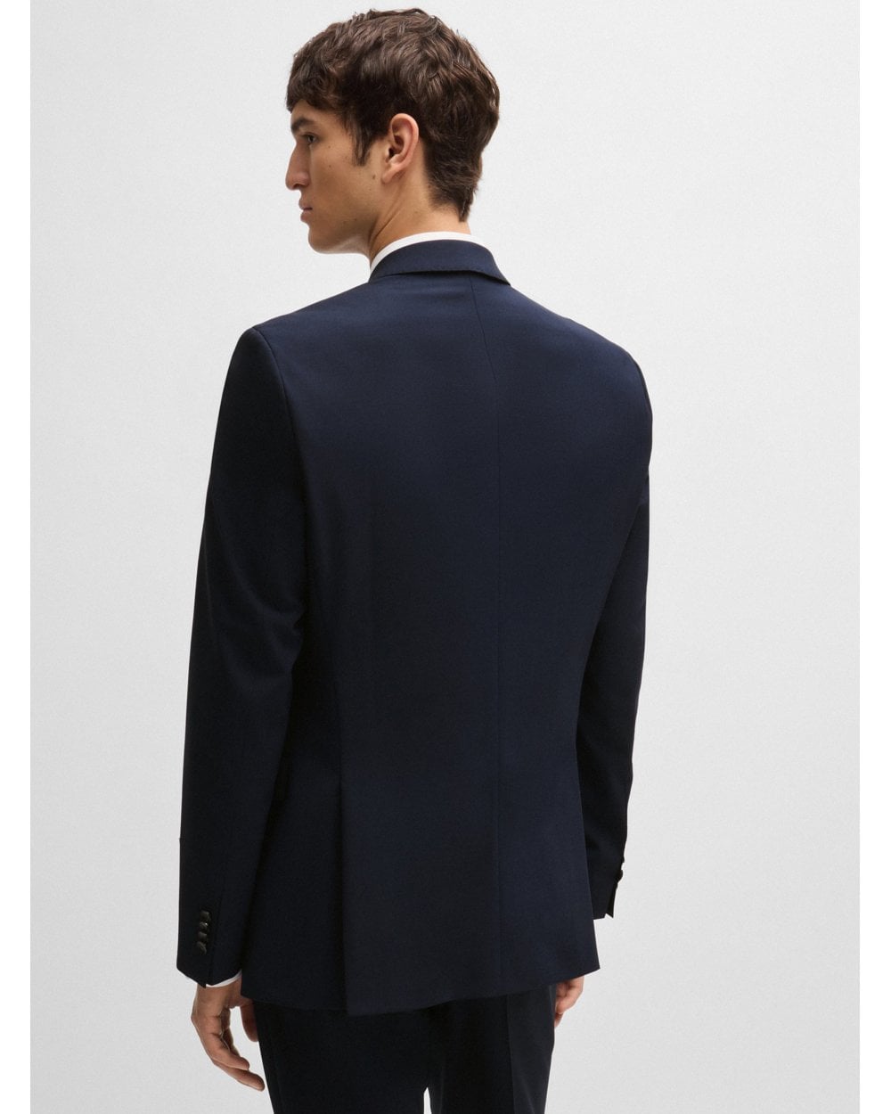  BOSS Mens H-Huge 2 Piece Slim Wool Suit Dark Blue