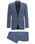  BOSS Mens H-Huge Micro Pattern Slim Fit Suit Medium Blue