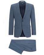  BOSS Mens H-Huge Micro Pattern Slim Fit Suit Medium Blue