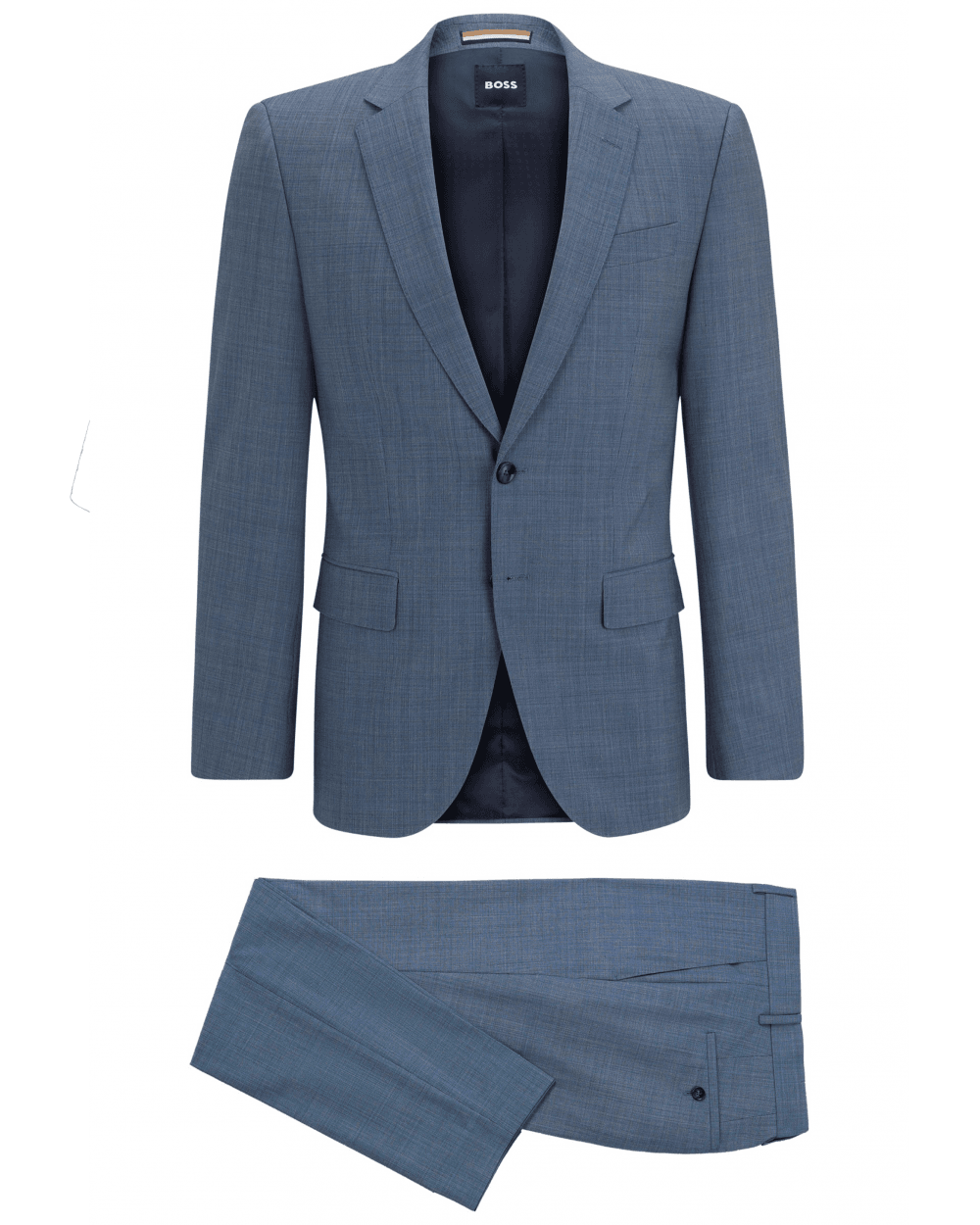  BOSS Mens H-Huge Micro Pattern Slim Fit Suit Medium Blue