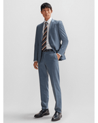  BOSS Mens H-Huge Micro Pattern Slim Fit Suit Medium Blue