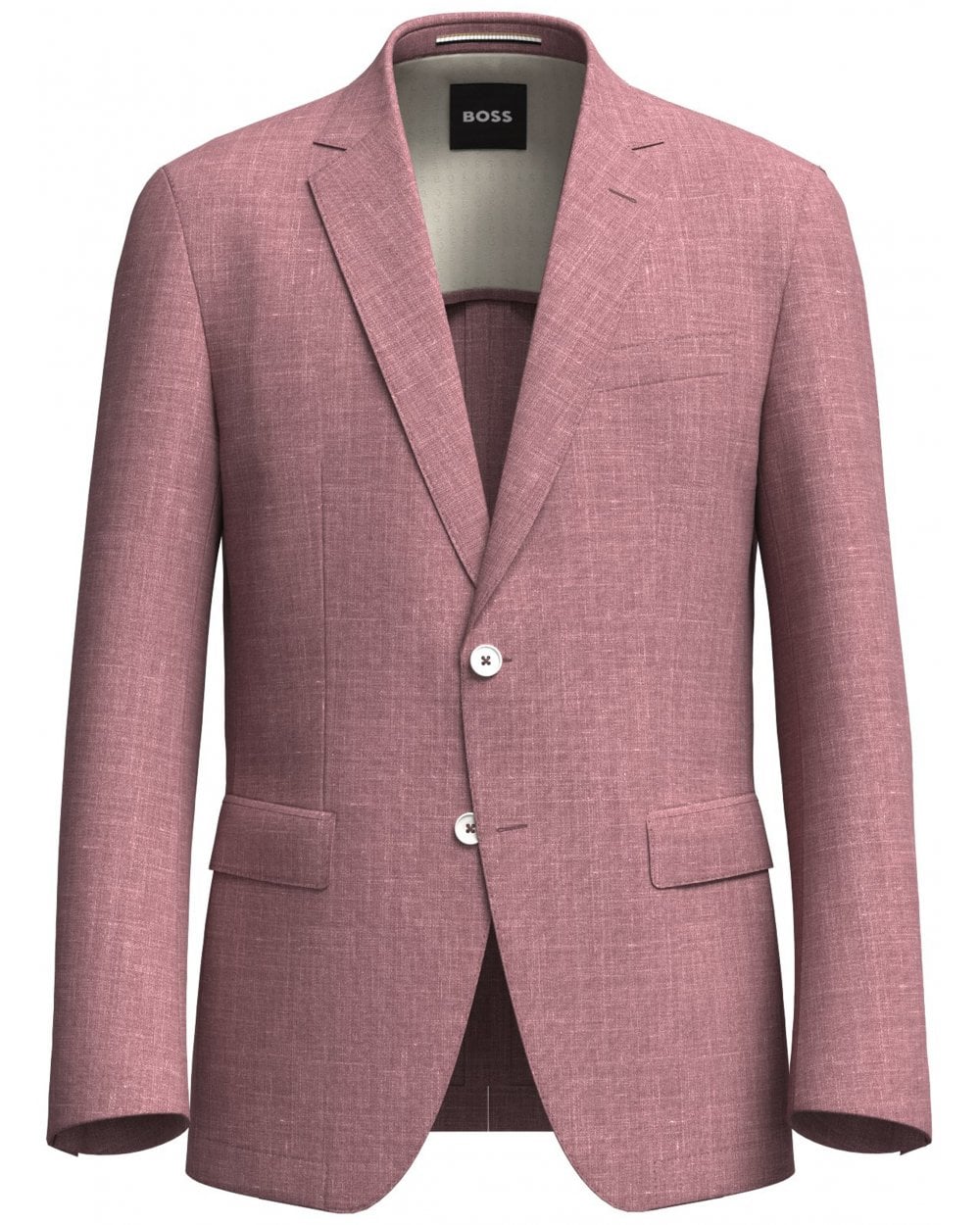  BOSS Mens H-Hutson Pattern Wool Blend Slim Jacket Dark Red