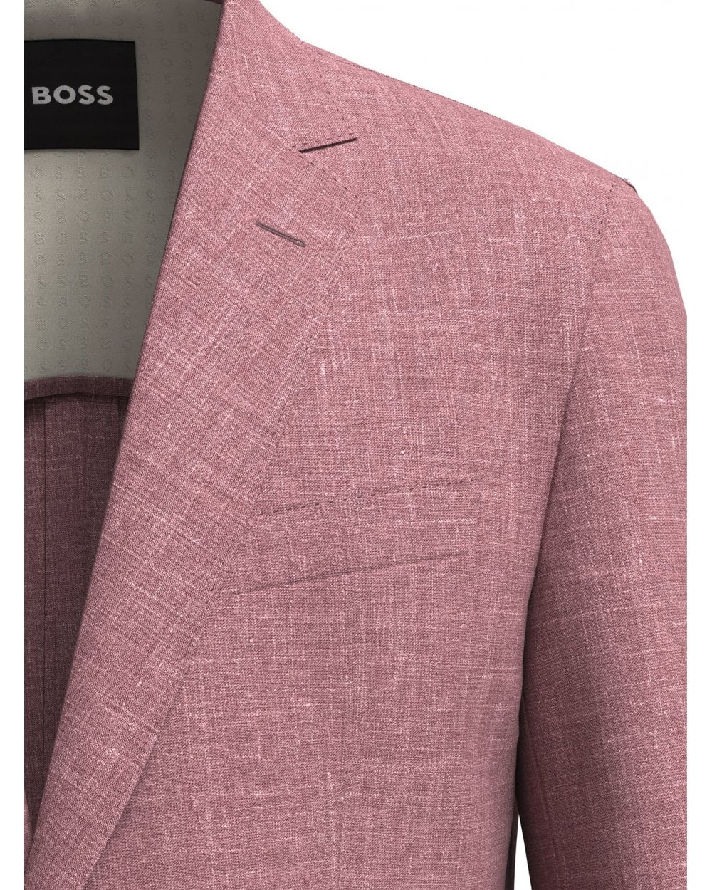  BOSS Mens H-Hutson Pattern Wool Blend Slim Jacket Dark Red