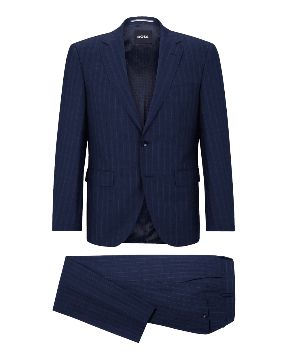  BOSS Mens H Jeckson Pinstripe Suit Dark Blue