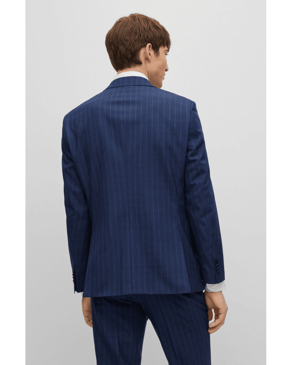  BOSS Mens H Jeckson Pinstripe Suit Dark Blue
