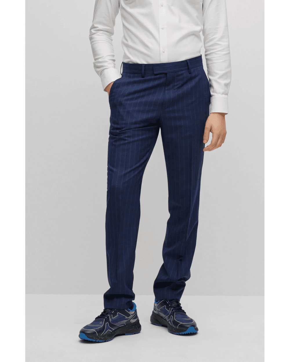  BOSS Mens H Jeckson Pinstripe Suit Dark Blue