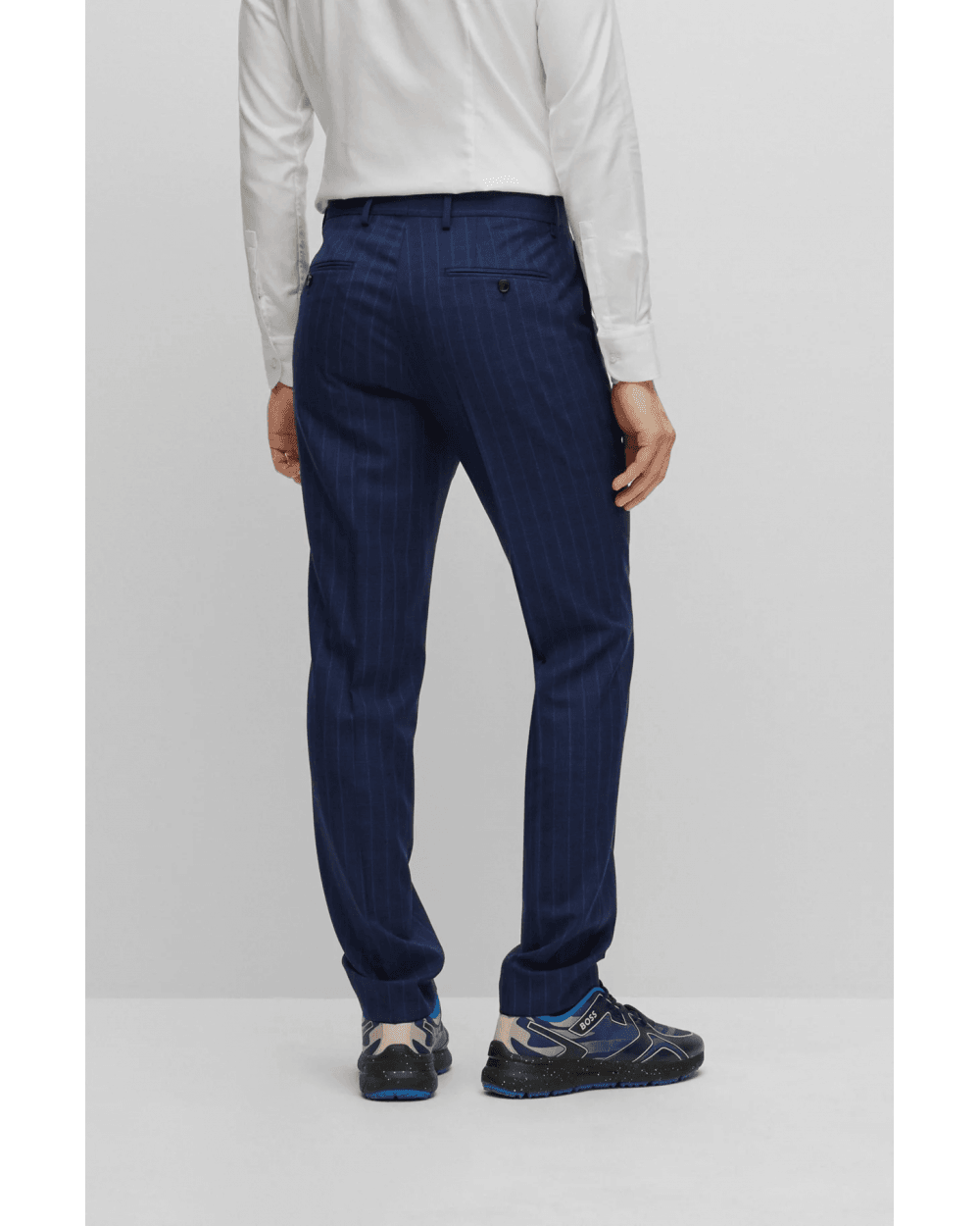  BOSS Mens H Jeckson Pinstripe Suit Dark Blue