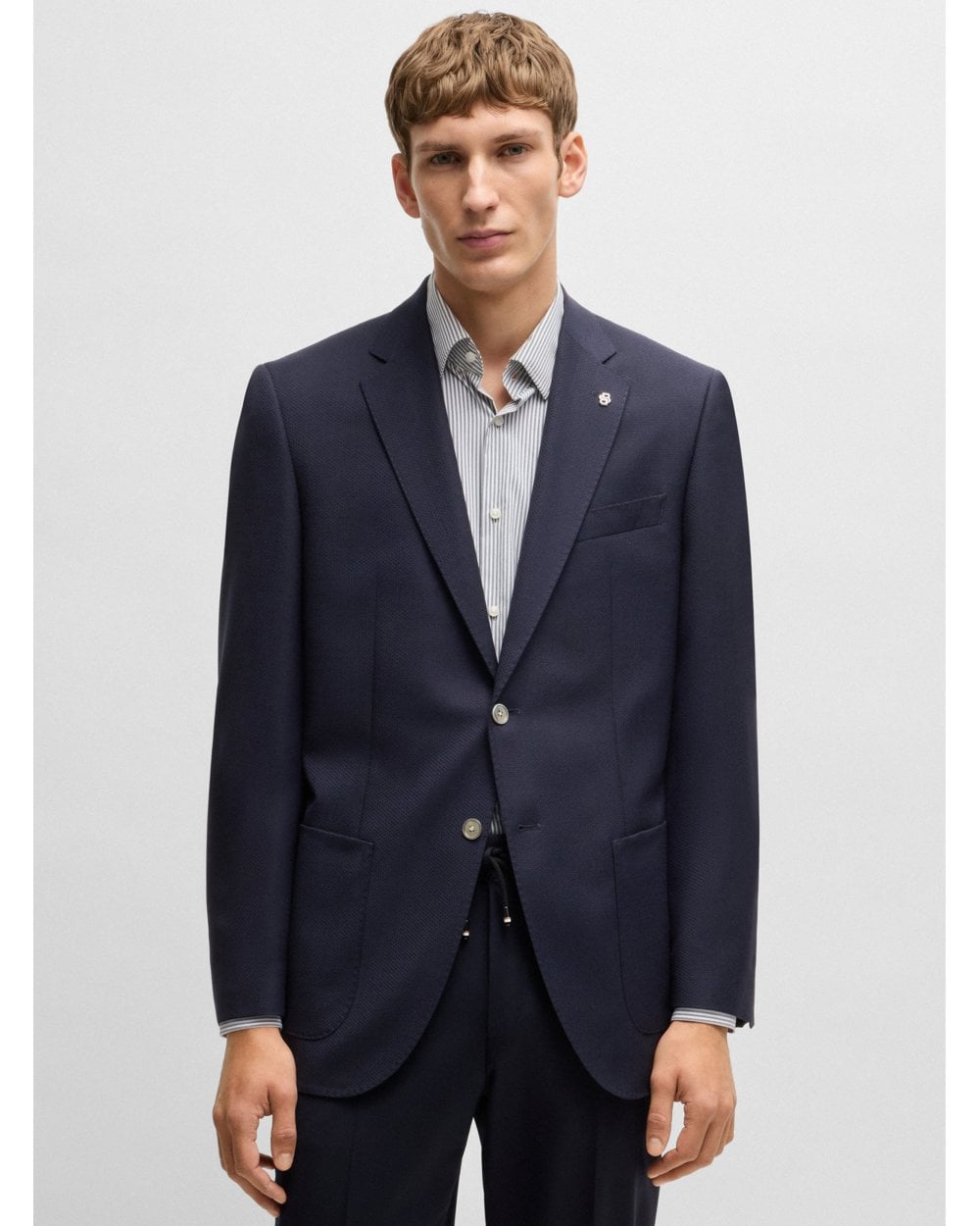  BOSS Mens H-Jenson Micro Pattern Jacket Dark Blue