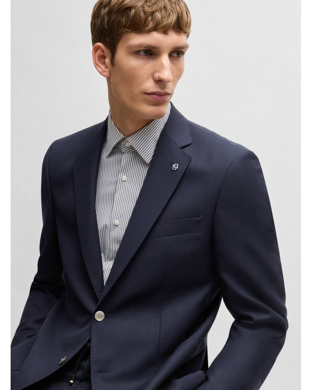  BOSS Mens H-Jenson Micro Pattern Jacket Dark Blue