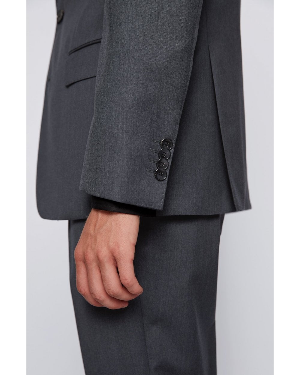  BOSS Mens Hayes/Gibson Grey Slim Fit Virgin Wool Suit