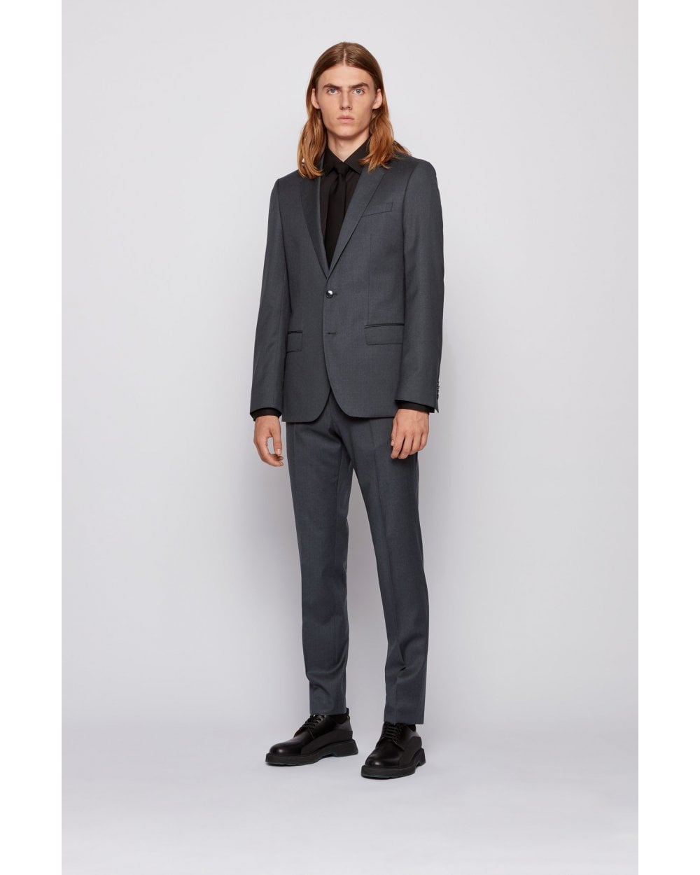  BOSS Mens Hayes/Gibson Grey Slim Fit Virgin Wool Suit