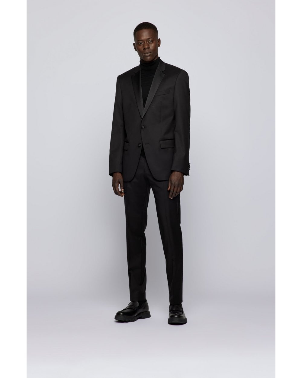 BOSS Mens Hence Cyl / Gylan Cyl Black Virgin Wool Slim Fit Suit