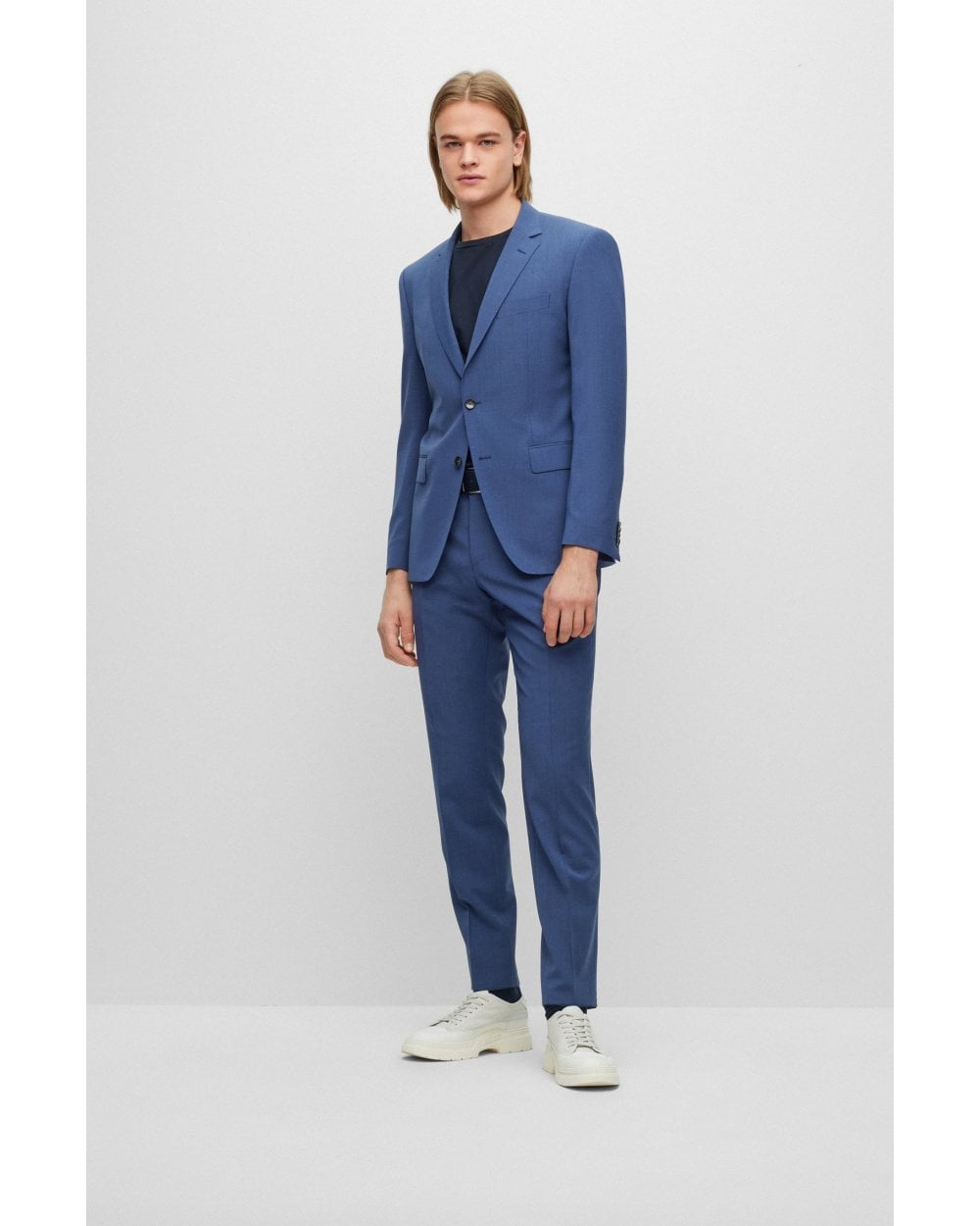  BOSS Mens Huge 2 PC Suit Open Blue