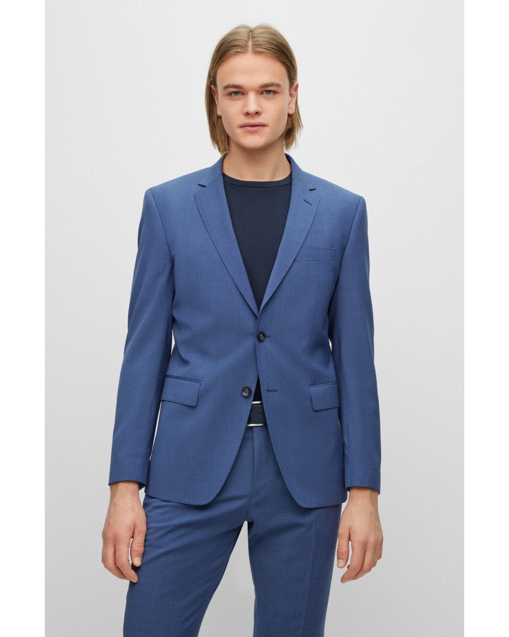  BOSS Mens Huge 2 PC Suit Open Blue