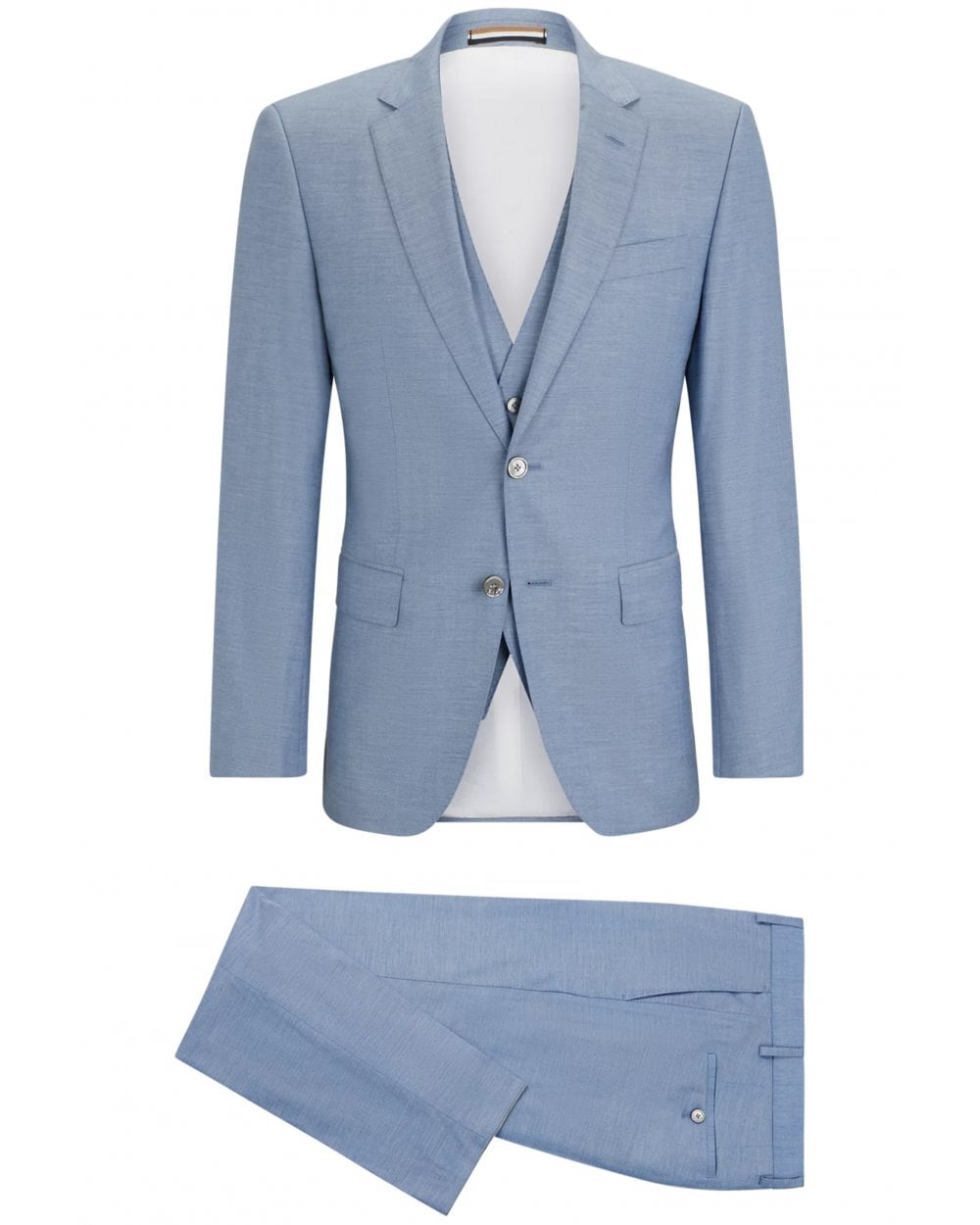  BOSS Mens Huge-H 3 Piece Suit Light Pastel Blue
