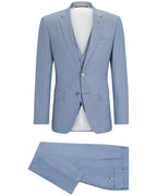  BOSS Mens Huge-H 3 Piece Suit Light Pastel Blue