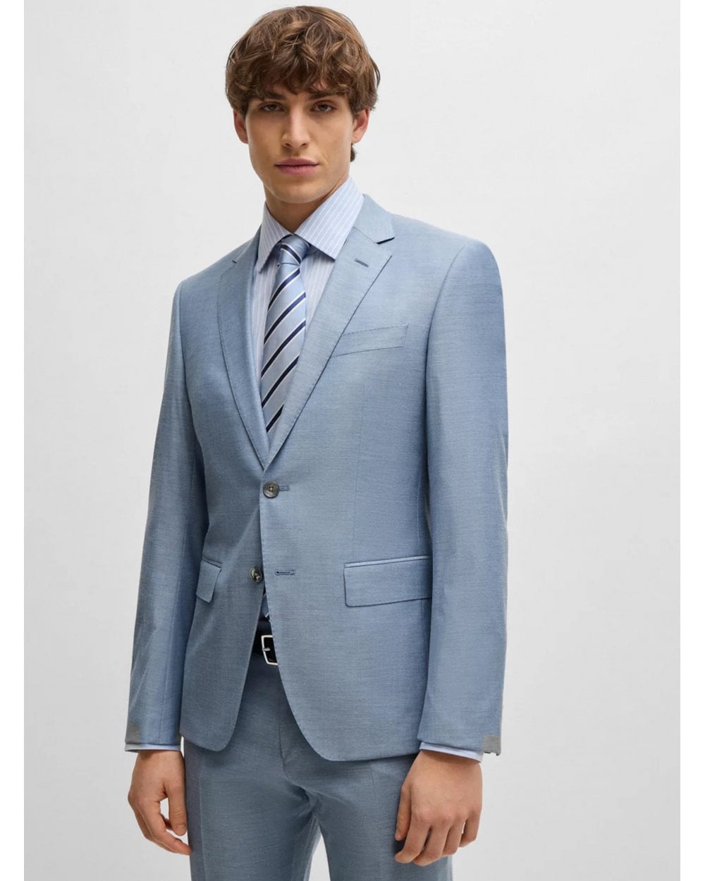  BOSS Mens Huge-H 3 Piece Suit Light Pastel Blue