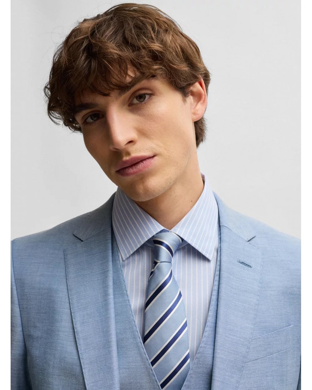  BOSS Mens Huge-H 3 Piece Suit Light Pastel Blue