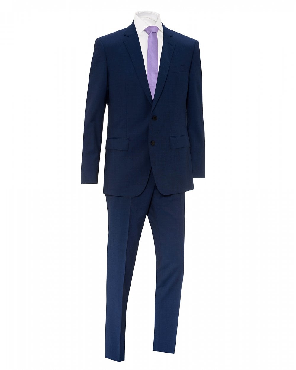  BOSS Mens Huge6/Genius5 Slim Fit Mid-Blue Suit